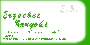 erzsebet manyoki business card